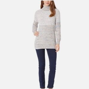 PrAna Sweater Women L Multi Color Ombre Chunky Knit Abelle Turtleneck Outdoors